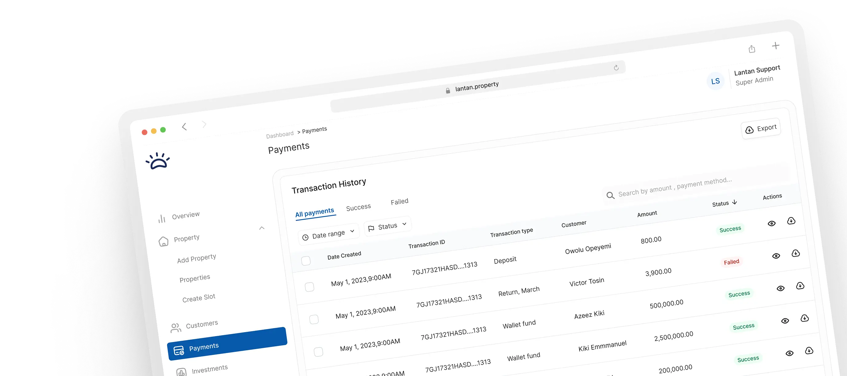property dashboard